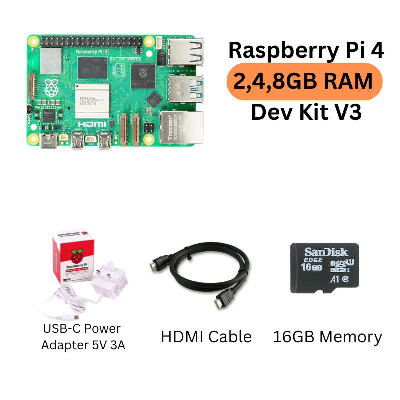 Raspberry Pi 4 2GB, 4GB, 8GB RAM Dev Kit NTRPI003